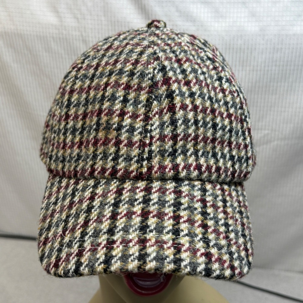 Lands End Harris Tweed Baseball Cap Mens Large Multicolor Wool Houndstooth Hat